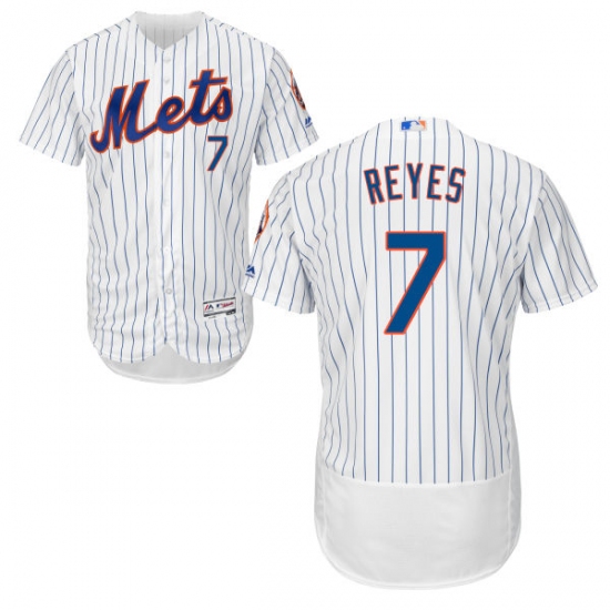 Men's Majestic New York Mets #7 Jose Reyes White Flexbase Authentic Collection MLB Jersey - Ujersey