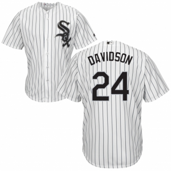 Youth Majestic Chicago White Sox #24 Matt Davidson Replica White Home Cool Base MLB Jersey - Ujersey