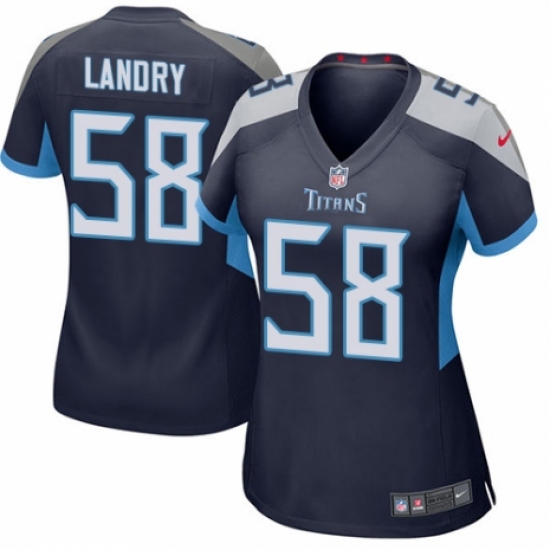 Women's Nike Tennessee Titans #58 Harold Landry Game Navy Blue Team Color NFL Jersey - Ujersey