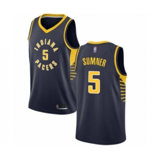 Youth Indiana Pacers #5 Edmond Sumner Swingman Navy Blue Basketball Jersey - Icon Edition - Ujersey