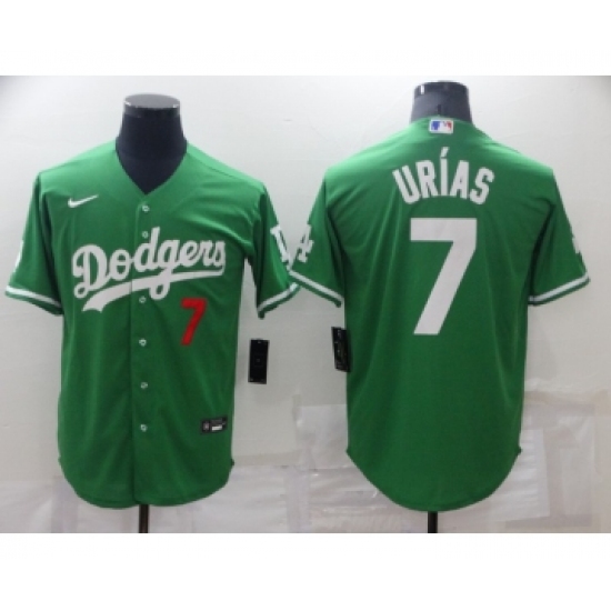 Men's Los Angeles Dodgers #7 Julio Urias Green 2021 Mexican Heritage Stitched Baseball Jersey - Ujersey