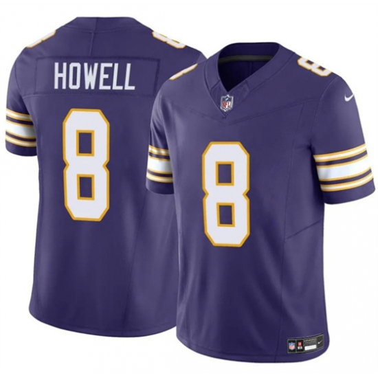 Men's Minnesota Vikings #8 Sam Howell Purple 2023 F.U.S.E. Throwback Vapor Untouchable Limited Football Stitched Jersey - Ujersey