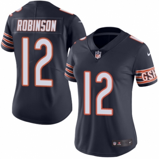 Women's Nike Chicago Bears #12 Allen Robinson Navy Blue Team Color Vapor Untouchable Limited Player NFL Jersey - Ujersey