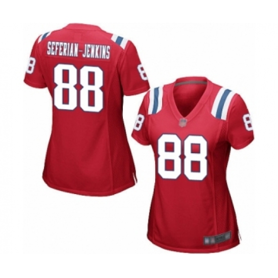 Women's New England Patriots #88 Austin Seferian-Jenkins Game Red Alternate Football Jersey - Ujersey