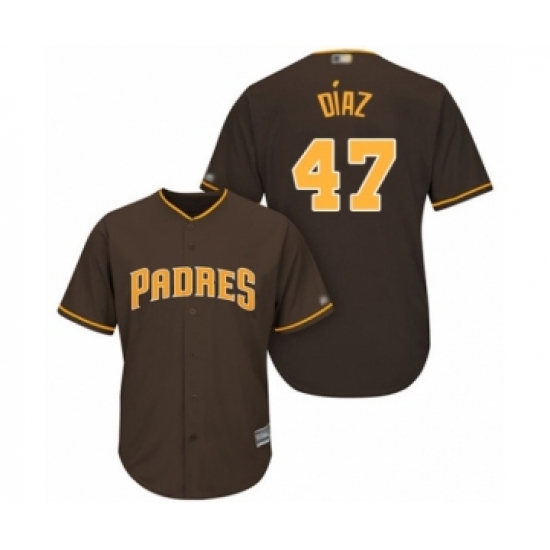 Youth San Diego Padres #47 Miguel Diaz Authentic Brown Alternate Cool Base Baseball Player Jersey - Ujersey