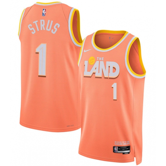 Men's Cleveland Cavaliers #1 Max Strus Orange 2025-26 City Edition Swingman Stitched Jersey - Ujersey