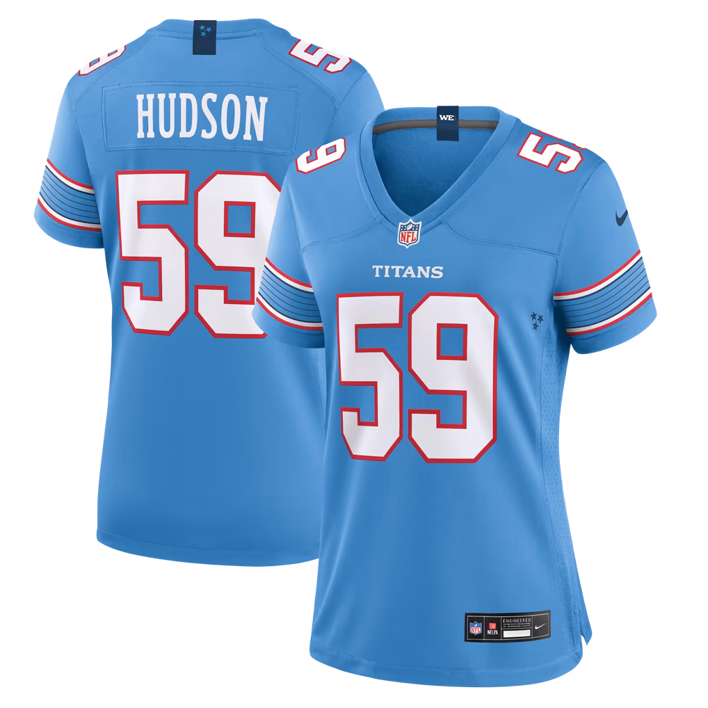 Women's Tennessee Titans James Hudson Nike Light Blue Team Game Jersey