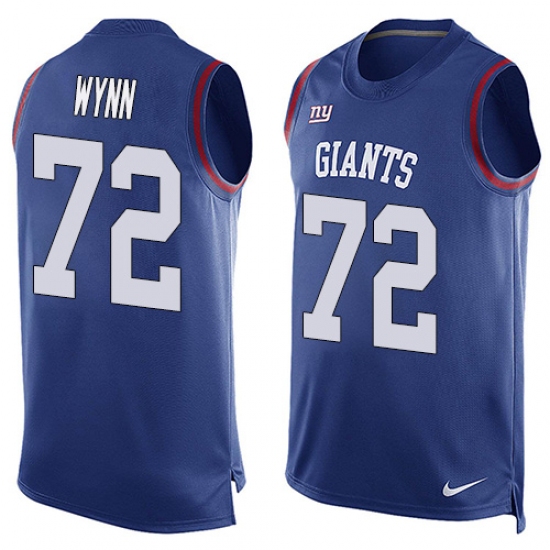Men's Nike New York Giants #72 Kerry Wynn Limited Royal Blue Player Name & Number Tank Top NFL Jersey - Ujersey