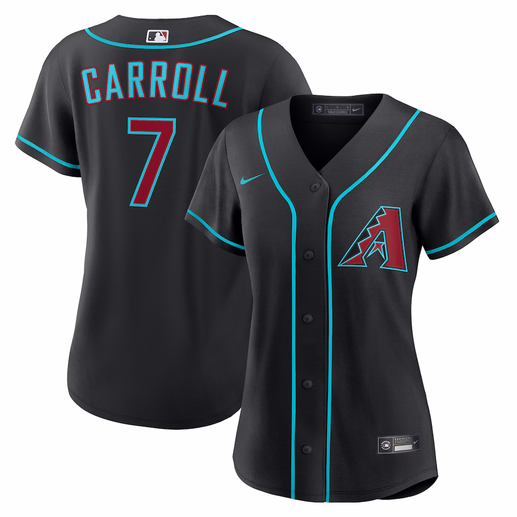 Women's  Arizona Diamondbacks Corbin Carroll Nike Black Alternate Replica Jersey - Ujersey NHL