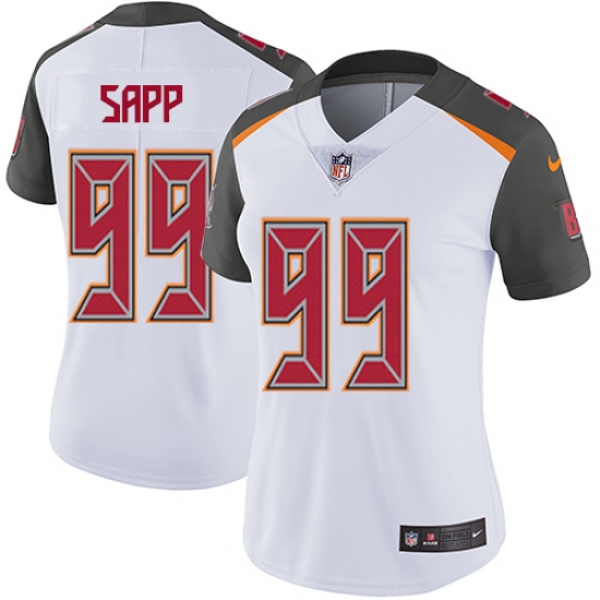 Women's Nike Tampa Bay Buccaneers #99 Warren Sapp White Vapor Untouchable Limited Player NFL Jersey - Ujersey