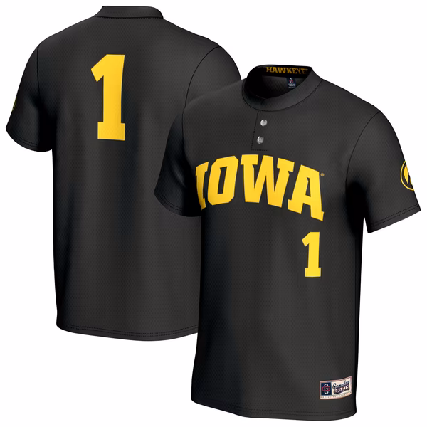 Unisex GameDay Greats Black Iowa Hawkeyes Lightweight Softball Fashion Jersey