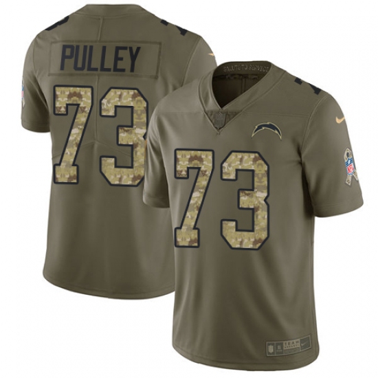 Youth Nike Los Angeles Chargers #73 Spencer Pulley Limited Olive/Camo 2017 Salute to Service NFL Jersey - Ujersey