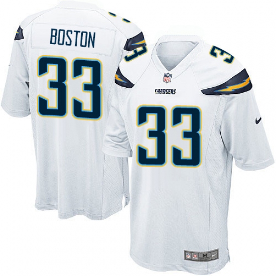 Men's Nike Los Angeles Chargers #33 Tre Boston Game White NFL Jersey - Ujersey