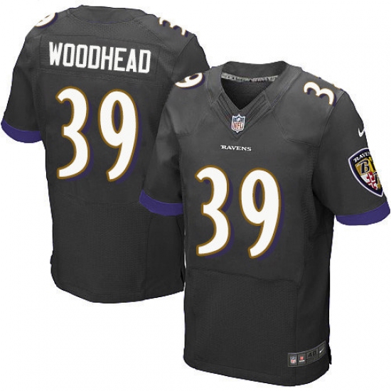 Men's Nike Baltimore Ravens #39 Danny Woodhead Elite Black Alternate NFL Jersey - Ujersey