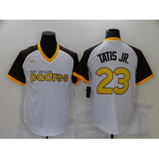 Men's San Diego Padres #23 Fernando Tatis Jr. Replica White Alternate Cooperstown Jersey - Ujersey