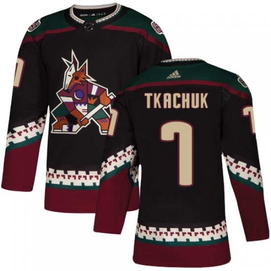 Men's Adidas Arizona Coyotes #7 Keith Tkachuk Authentic Black Alternate NHL Jersey - Ujersey