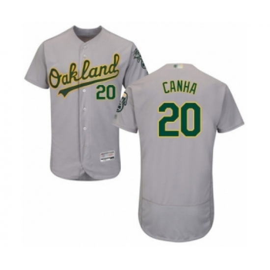 Men's Oakland Athletics #20 Mark Canha Grey Road Flex Base Authentic Collection Baseball Player Jersey - Ujersey