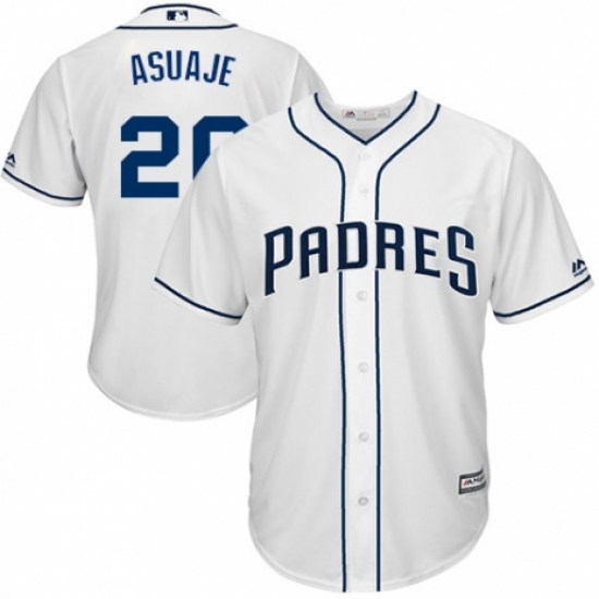 Youth Majestic San Diego Padres #20 Carlos Asuaje Authentic White Home Cool Base MLB Jersey - Ujersey