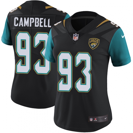 Women's Nike Jacksonville Jaguars #93 Calais Campbell Elite Black Alternate NFL Jersey - Ujersey