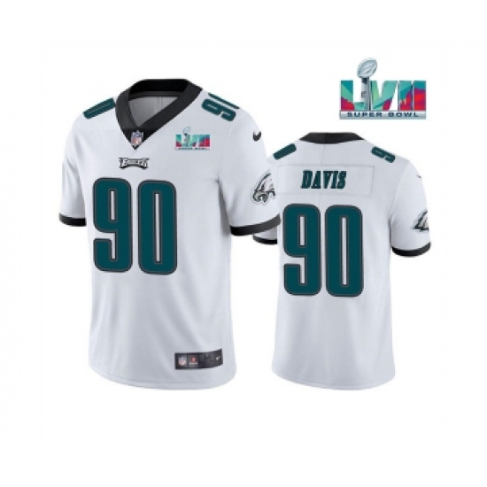 Men's Nike Philadelphia Eagles #90 Jordan Davis White Super Bowl LVII Vapor Untouchable Limited Stitched Jersey - Ujersey