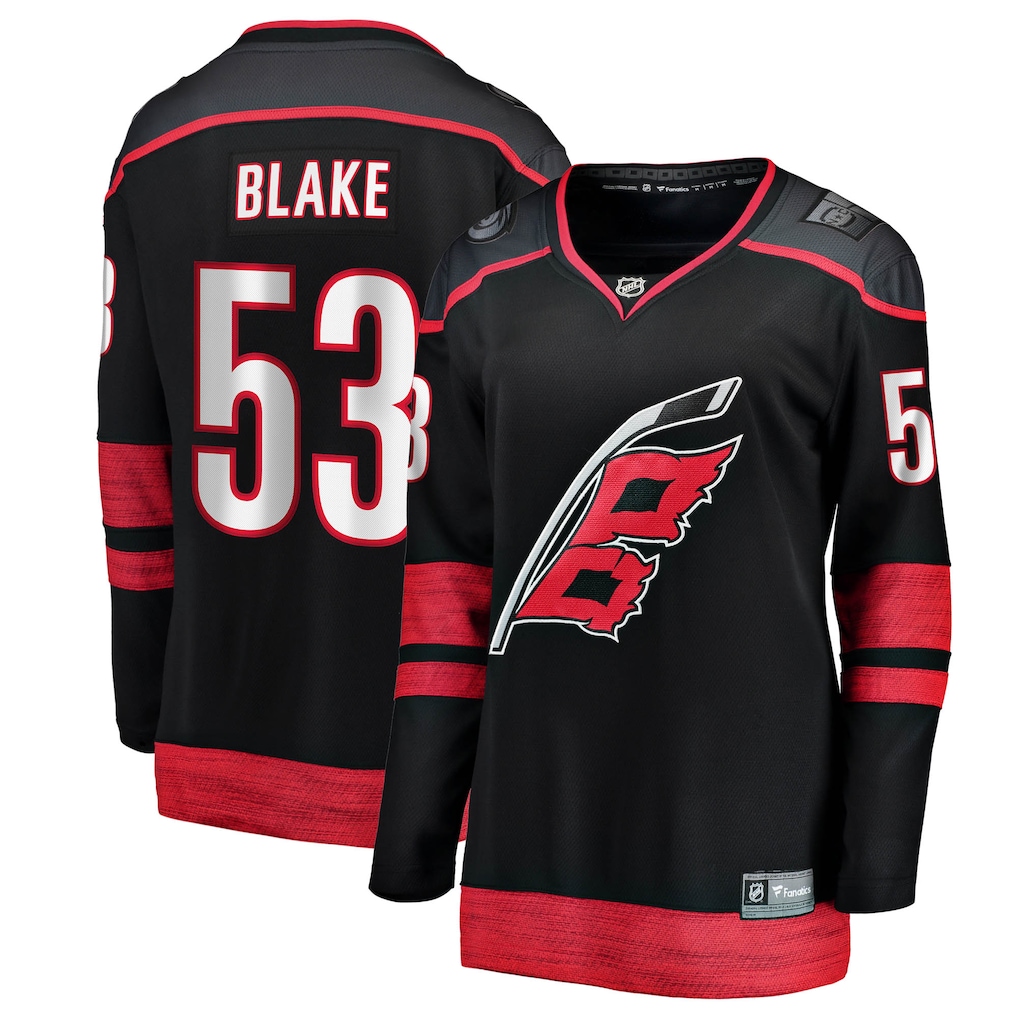 Women's Carolina Hurricanes Jackson Blake Fanatics Black Home Breakaway Jersey - ujerseystore