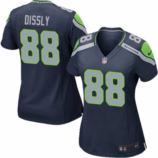 Women's Nike Seattle Seahawks #88 Will Dissly Game Navy Blue Team Color NFL Jersey - Ujersey