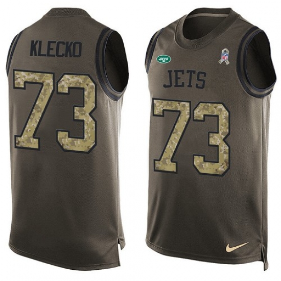 Men's Nike New York Jets #73 Joe Klecko Limited Green Salute to Service Tank Top NFL Jersey - Ujersey