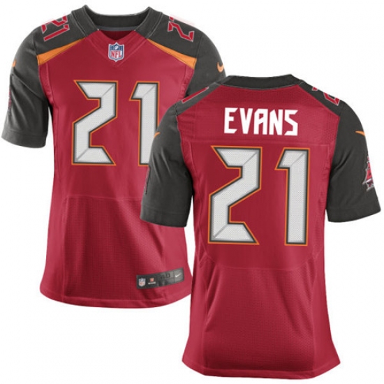 Men's Nike Tampa Bay Buccaneers #21 Justin Evans Elite Red Team Color NFL Jersey - Ujersey