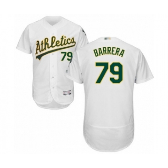 Men's Oakland Athletics #79 Luis Barrera White Home Flex Base Authentic Collection Baseball Player Jersey - Ujersey