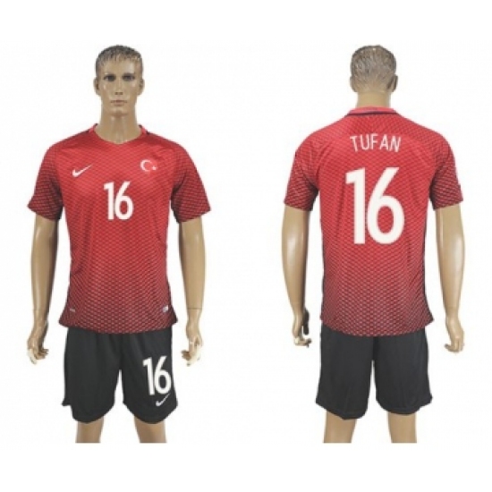 Turkey #16 Tufan Home Soccer Country Jersey