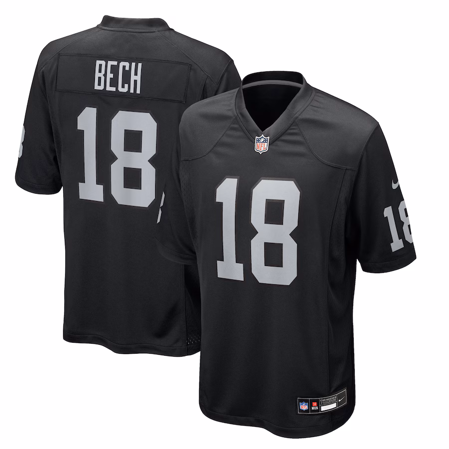 Men's Las Vegas Raiders Jack Bech Nike Black Team Game Jersey - Ujersey