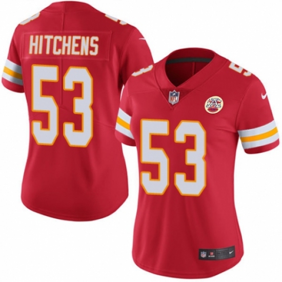 Women's Nike Kansas City Chiefs #53 Anthony Hitchens Red Team Color Vapor Untouchable Limited Player NFL Jersey - Ujersey