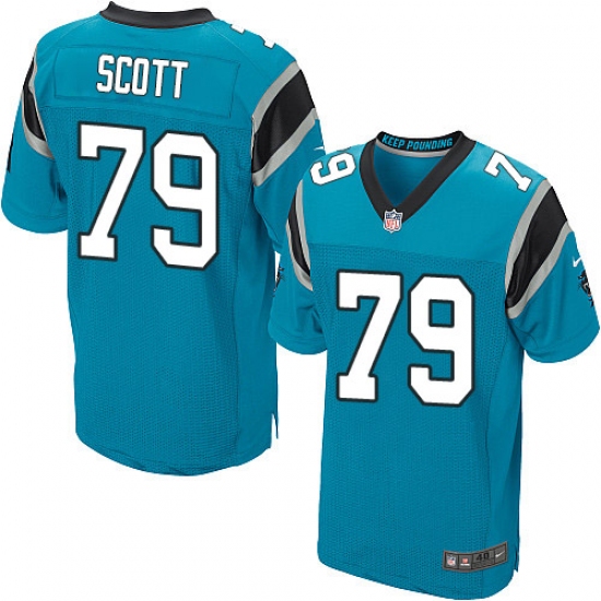 Men's Nike Carolina Panthers #79 Chris Scott Elite Blue Alternate NFL Jersey - Ujersey