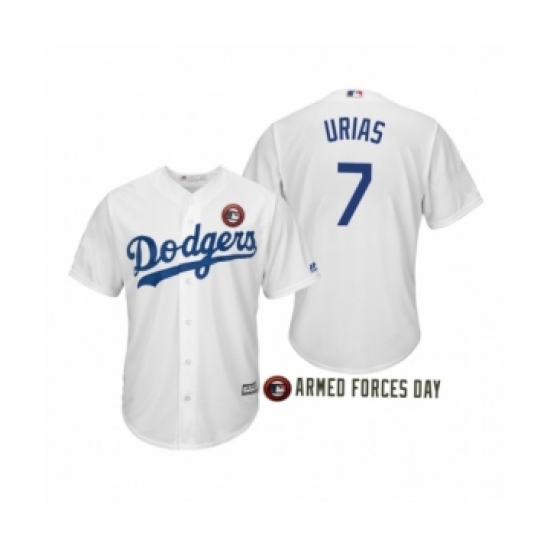 Men's 2019 Armed Forces Day Julio Urias #7 Los Angeles Dodgers White Jersey - Ujersey