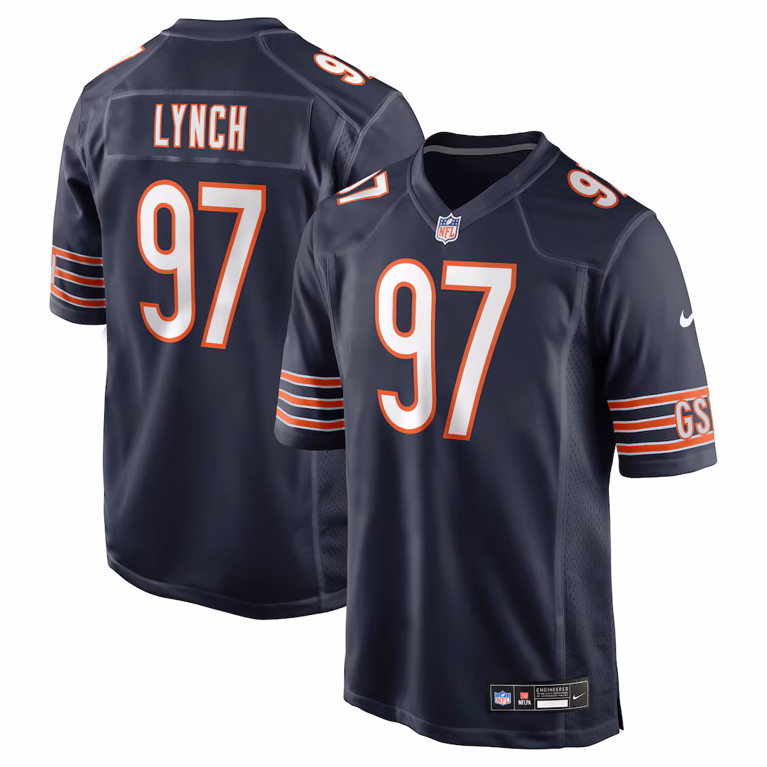 Men's Chicago Bears James Lynch Nike Navy Team Game Jersey - Ujersey