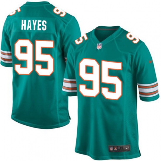 Men's Nike Miami Dolphins #95 William Hayes Game Aqua Green Alternate NFL Jersey - Ujersey