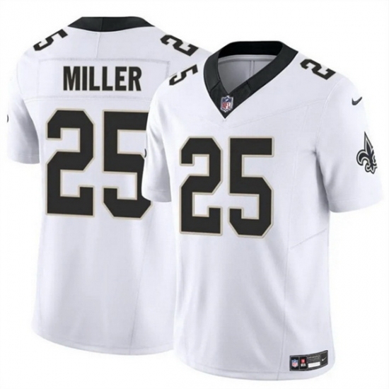 Men's New Orleans Saints #25 Kendre Miller White Vapor Limited Stitched Football Jersey - Ujersey