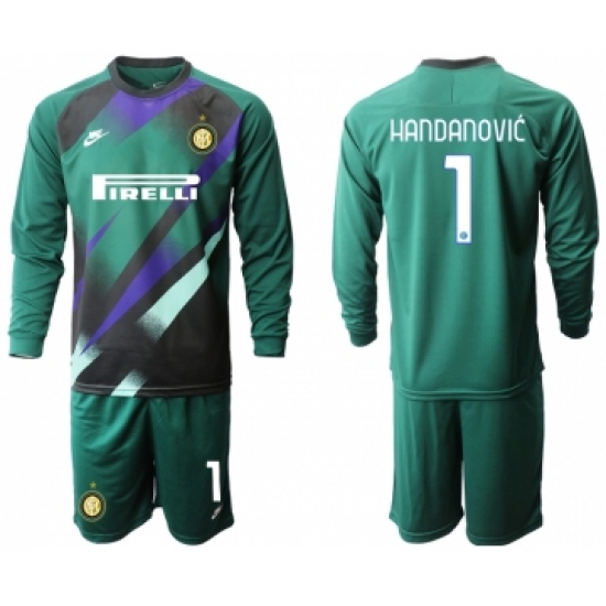 2020-21 Inter Milan Dark green goalkeeper 1# HANDANOVIC long sleeve soccer jerseys