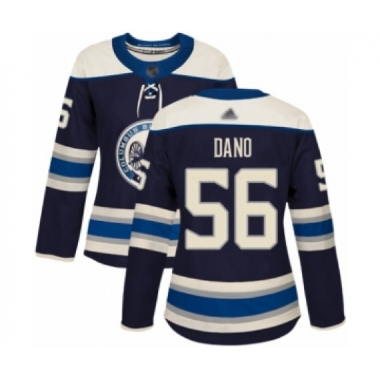 Women's Columbus Blue Jackets #56 Marko Dano Authentic Navy Blue Alternate Hockey Jersey - Ujersey