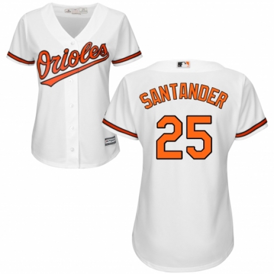Women's Majestic Baltimore Orioles #25 Anthony Santander Replica White Home Cool Base MLB Jersey - Ujersey