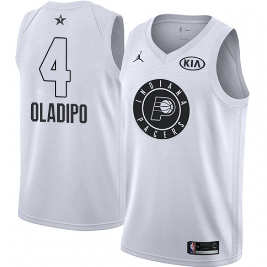 Youth Nike Jordan Indiana Pacers #4 Victor Oladipo Swingman White 2018 All-Star Game NBA Jersey - Ujersey