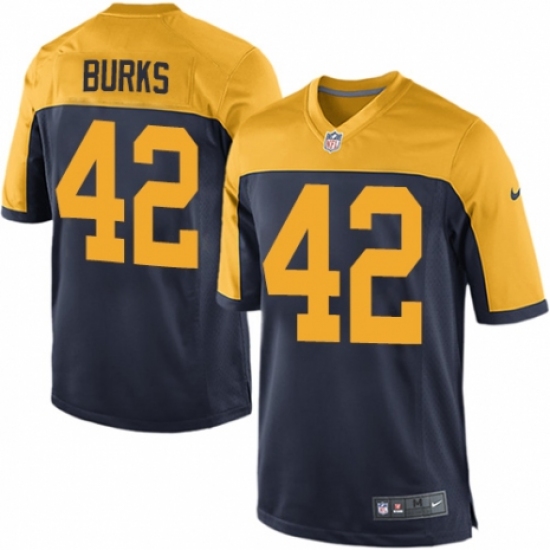 Men's Nike Green Bay Packers #42 Oren Burks Game Navy Blue Alternate NFL Jersey - Ujersey