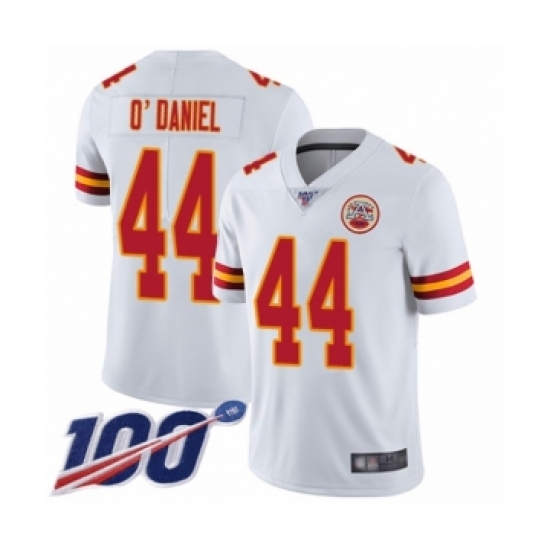 Men's Kansas City Chiefs #44 Dorian O'Daniel White Vapor Untouchable Limited Player 100th Season Football Jersey - Ujersey