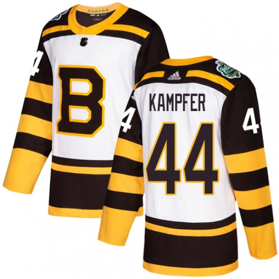 Men's Adidas Boston Bruins #44 Steven Kampfer Authentic White 2019 Winter Classic NHL Jersey - Ujersey