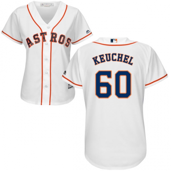 Women's Majestic Houston Astros #60 Dallas Keuchel Authentic White Home Cool Base MLB Jersey - Ujersey