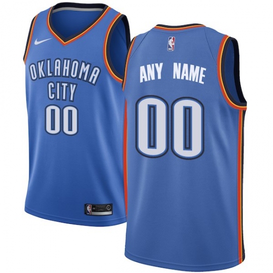 Men's Oklahoma City Thunder Nike Blue Swingman Custom Jersey - Icon Edition - Ujersey