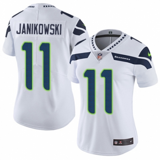 Women's Nike Seattle Seahawks #11 Sebastian Janikowski White Vapor Untouchable Elite Player NFL Jersey - Ujersey