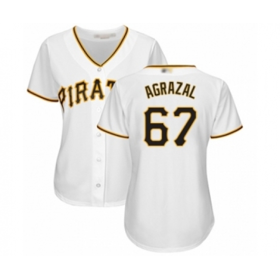 Women's Pittsburgh Pirates #67 Dario Agrazal Authentic White Home Cool Base Baseball Player Jersey - Ujersey