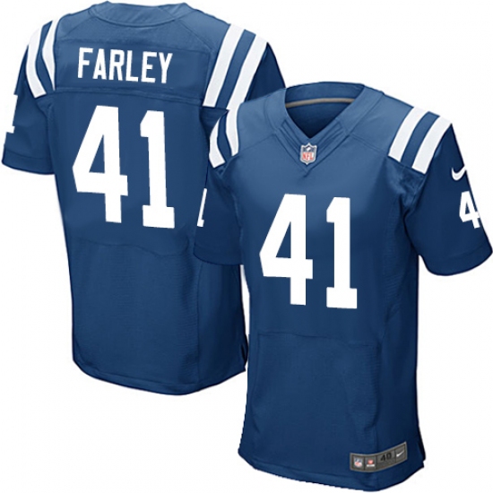 Men's Nike Indianapolis Colts #41 Matthias Farley Elite Royal Blue Team Color NFL Jersey - Ujersey