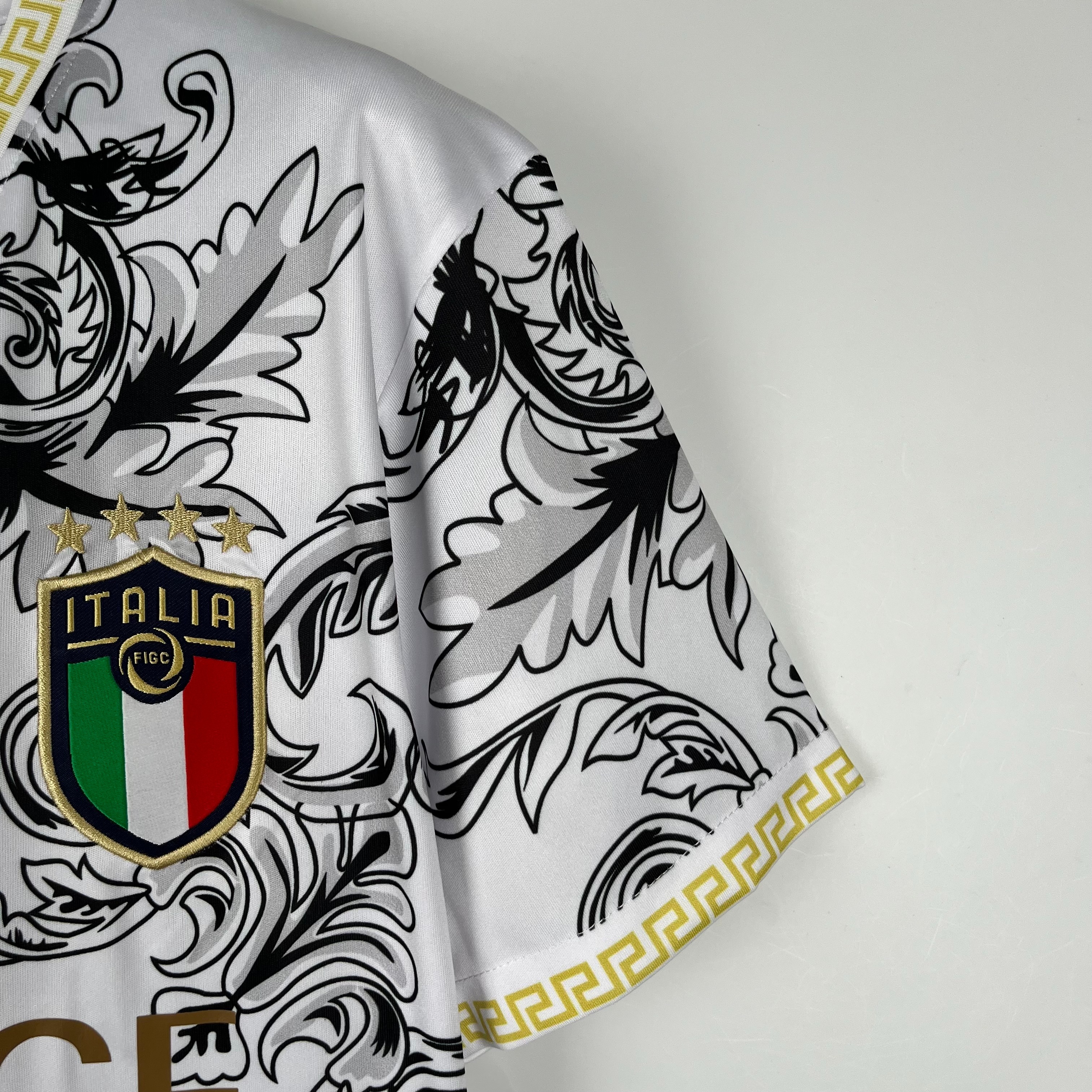 Italy Soccer Jersey x Versace White Special Edition Custom Shirt 2024 - SUjersey01